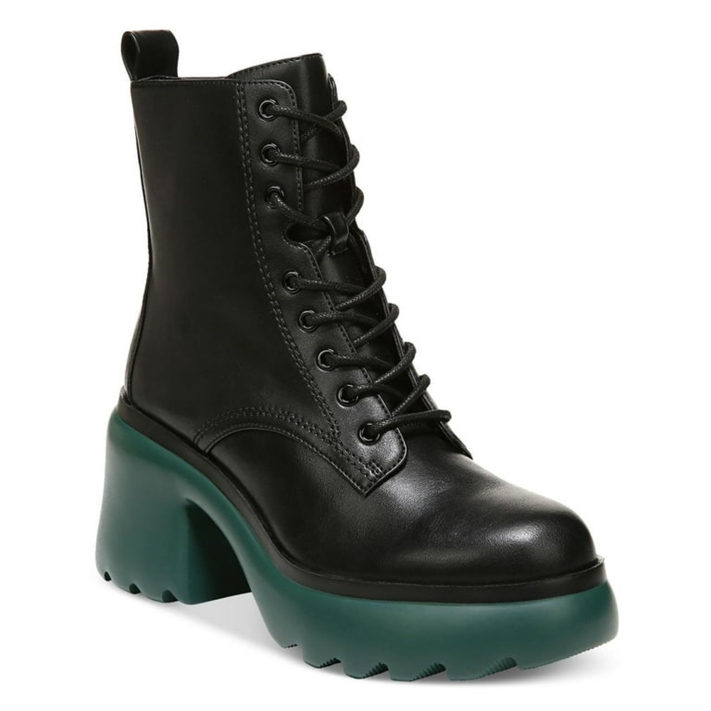 Women's Black and Green Platform Boots